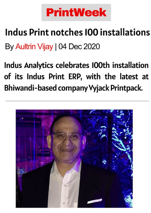 Indus Print notches 100 installations