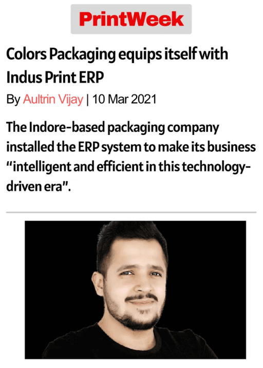 Colors Packaging equips itself with Indus Print ERP