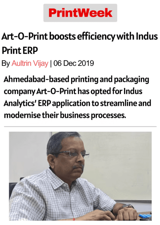 Art-O-Print boosts efficiency with Indus Print ERP